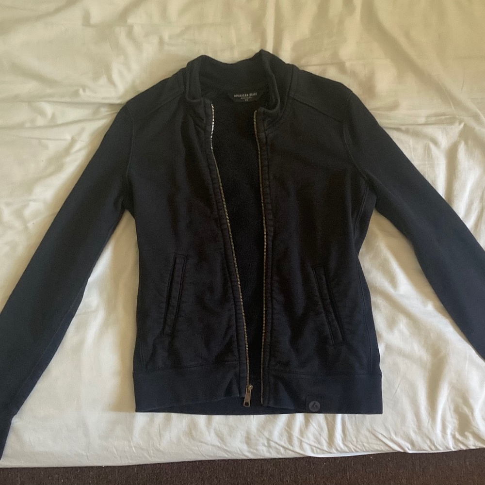 American Giant Moto Full Zip Sweatshirt - Black